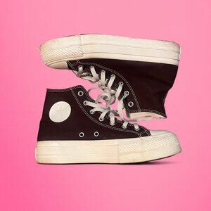 brown converse platforms high top